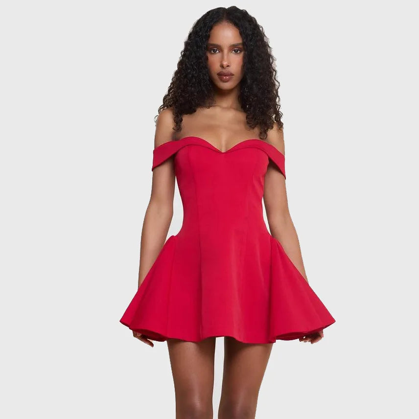 Contrast Ruffle Tube Dress