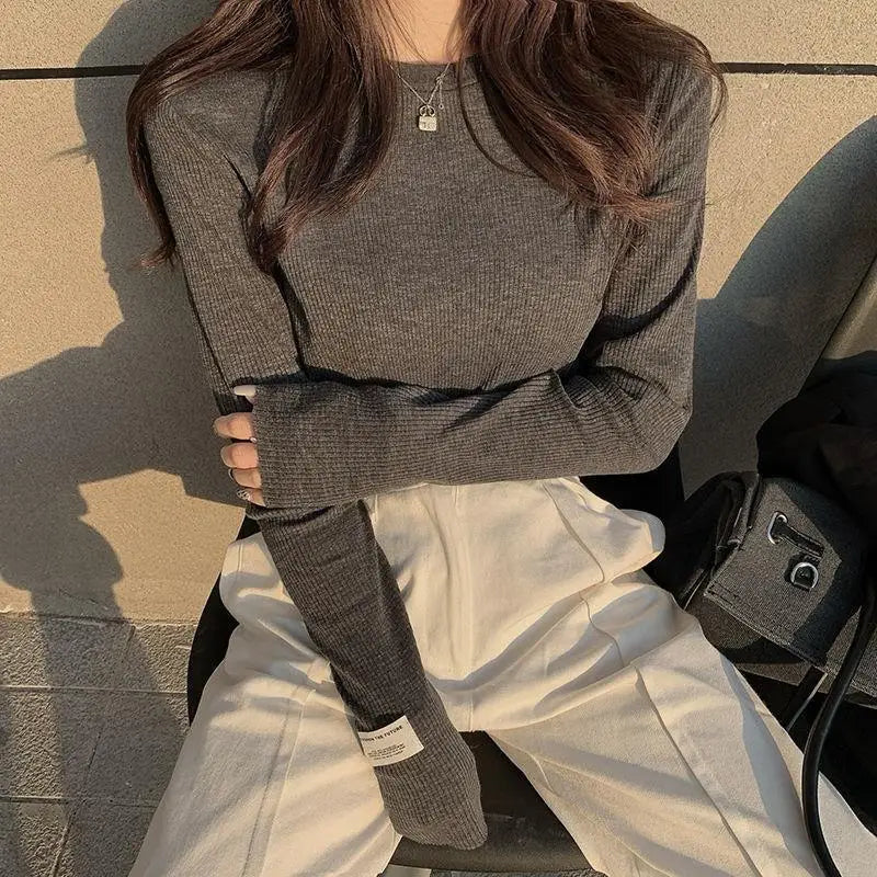 Beige Aesthetic Pullover Tee