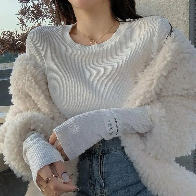 Beige Aesthetic Pullover Tee