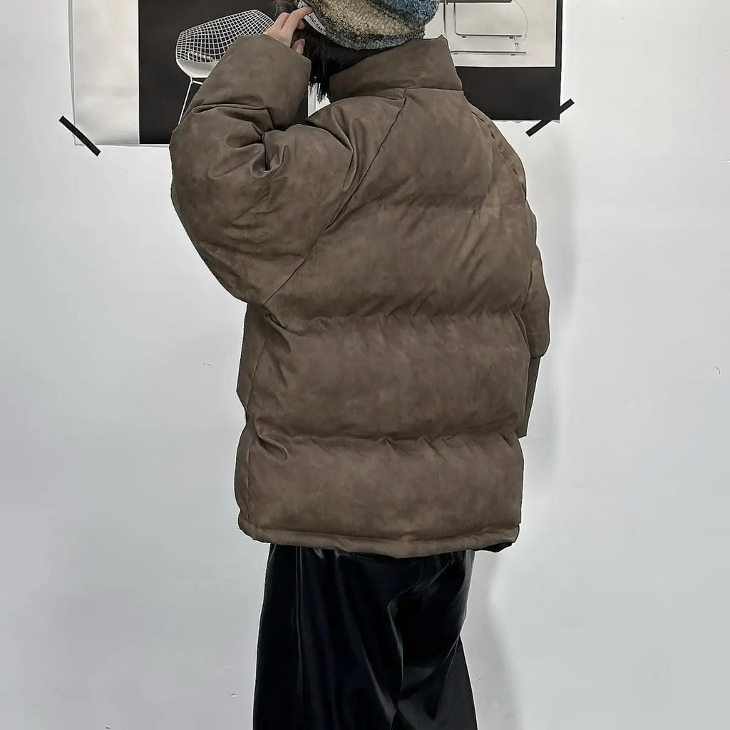 Oversized PU Leather Puffer Coat