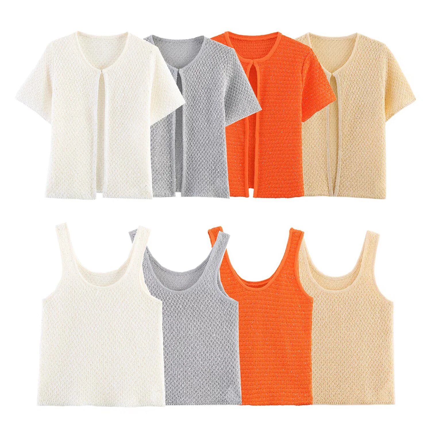 Pearl Detail Knit Vest Top