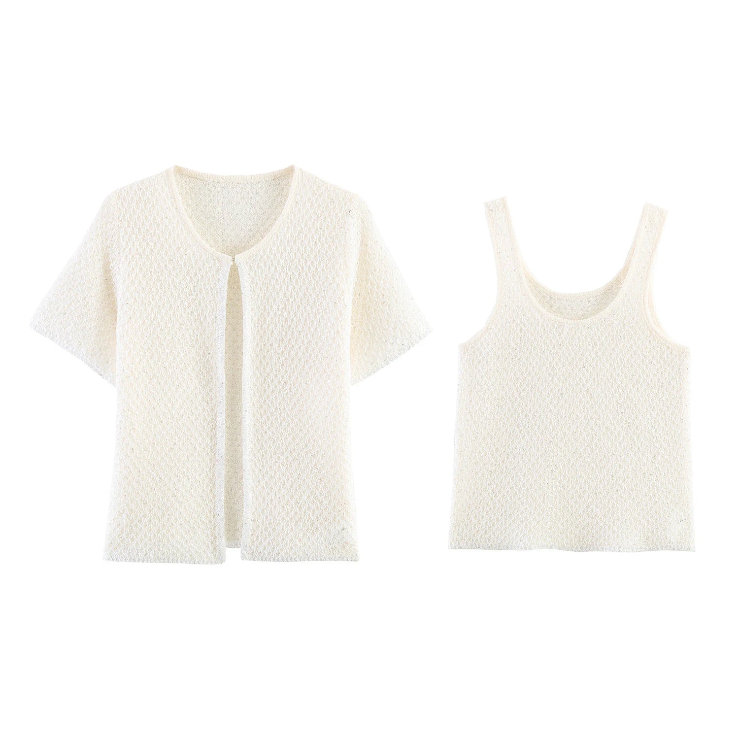 Pearl Detail Knit Vest Top