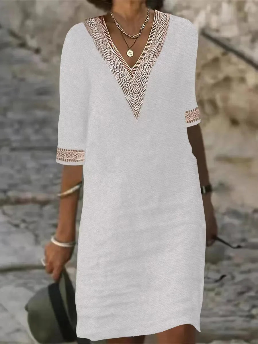 Ethnic Style Cotton Linen Maxi Dress