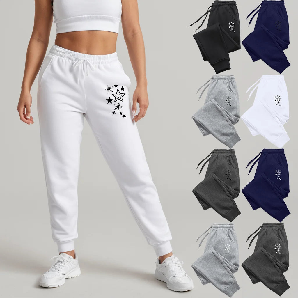 Star Print Wide-Leg Sweatpants