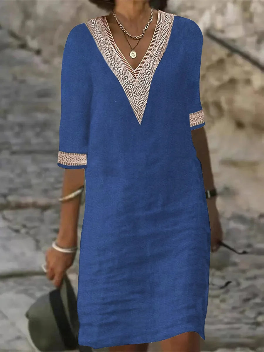 Ethnic Style Cotton Linen Maxi Dress