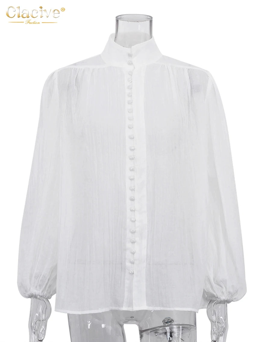 Puff Sleeve Cotton Blouse