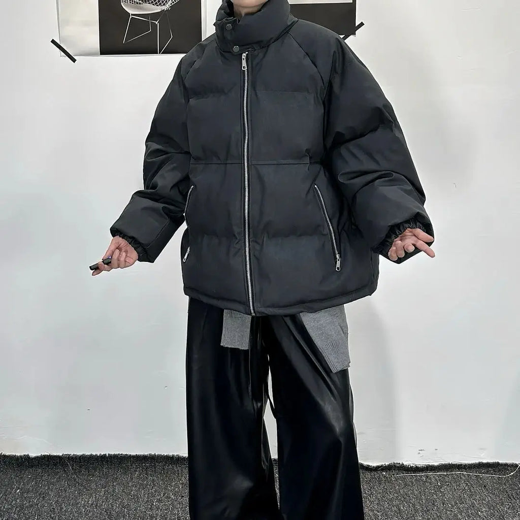 Oversized PU Leather Puffer Coat