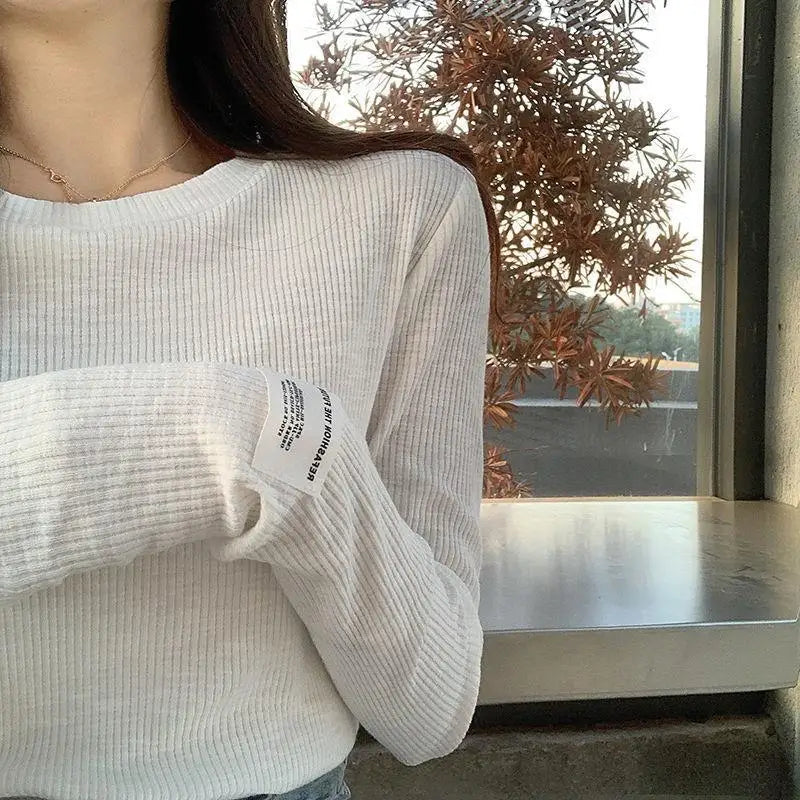 Beige Aesthetic Pullover Tee