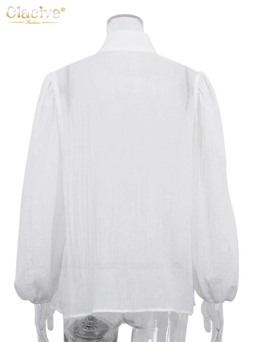 Puff Sleeve Cotton Blouse