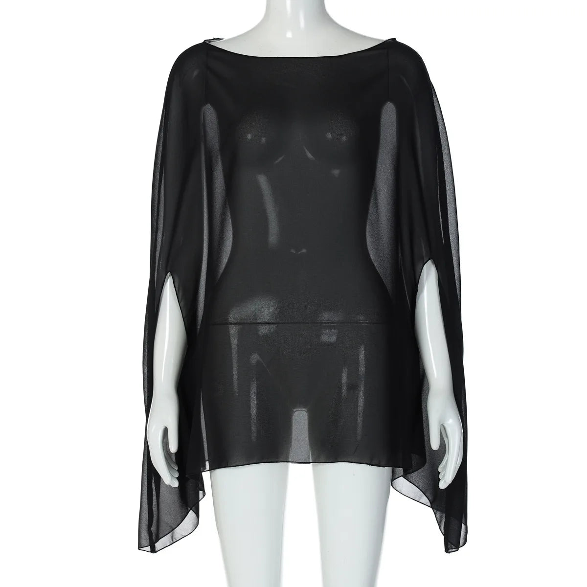 Sheer Chiffon Cover-Up Blouse